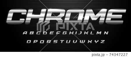 Awesome chrome alphabet. Italic bold stainless font. Letters with polished metal texture for modern logo, steel headline, iron monogram, lettering. Aluminium wide letters,vector typographic design Awesome chrome alphabet. Italic bold stainless font. Letters with polished metal texture for modern logo, steel headline, iron monogram, lettering. Aluminium wide letters,vector typographic design 74347227