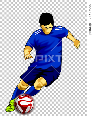 サッカードリブル切り込みのイラスト素材
