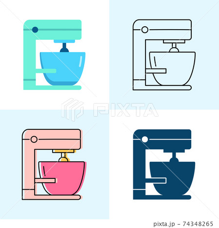 Mixer icon set in flat and line styles Mixer icon set in flat and line styles 74348265