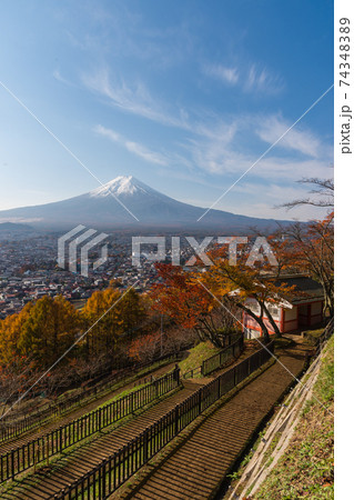 Beautiful autumn scene of Mt.Fuji-san in Arakura Sengen Shrine, Japan Beautiful autumn scene of Mt.Fuji-san in Arakura Sengen Shrine, Japan 74348389