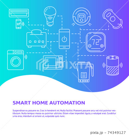 Smart home automation concept poster with place for text 74349127