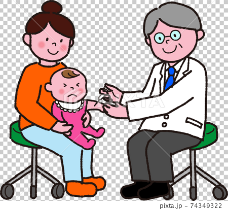 赤ちゃん予防接種するのイラスト素材