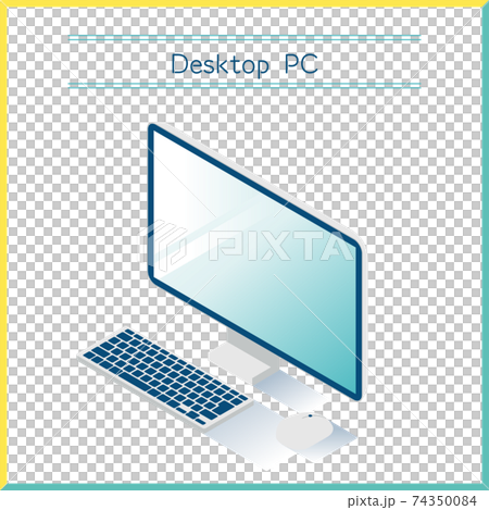 Simple vector illustration of desktop computer 74350084