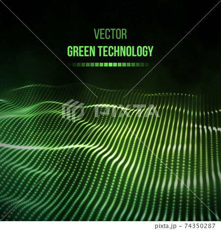 Green technology background. Green energy vector illustration eps10. Team communication concept green background. Vector presentation tech background. 74350287