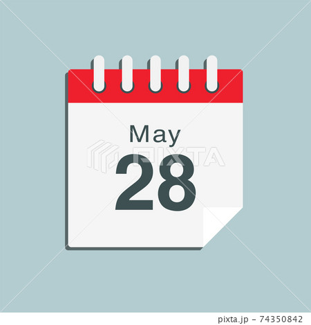Icon day date 28 May, template calendar page Icon day date 28 May, template calendar page 74350842