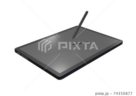 タブレット　(タッチペン付き)　透過イメージ　(コンピューターグラフィック) 74350877