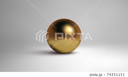 Golded sphere isolated on white background. 3d vector illustration. 74351151