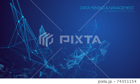 Data mining and management. Big data abstract vector illustration. Technology background blue. Data mining and management. Big data abstract vector illustration. Technology background blue. 74351154