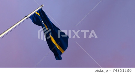 3d rendering of the national flag of the Nauru 74351230