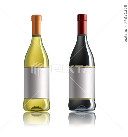 Red wine bottle. Set of white, rose, and red wine bottles. isolated on white background. Red wine bottle. Set of white, rose, and red wine bottles. isolated on white background. 74351259