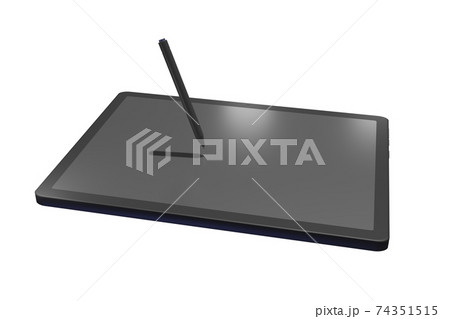 タブレット (タッチペン付き) 白バック (コンピューターグラフィック) タブレット (タッチペン付き) 白バック (コンピューターグラフィック) 74351515