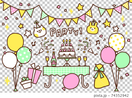 Hand-painted party illustration ② Hand-painted party illustration ② 74352942