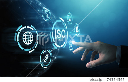 Concept of ISO standards quality control assurance warranty business technology 74354565