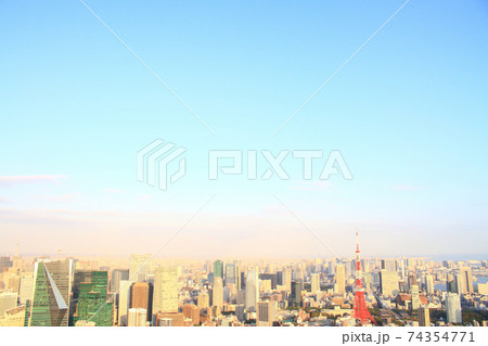 東京都、東京タワーとその周辺の風景 東京都、東京タワーとその周辺の風景 74354771