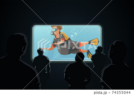 funny man wearing wetsuit and scuba diving funny man wearing wetsuit and scuba diving 74355044
