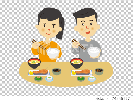 人物 食事のイラストのイラスト素材