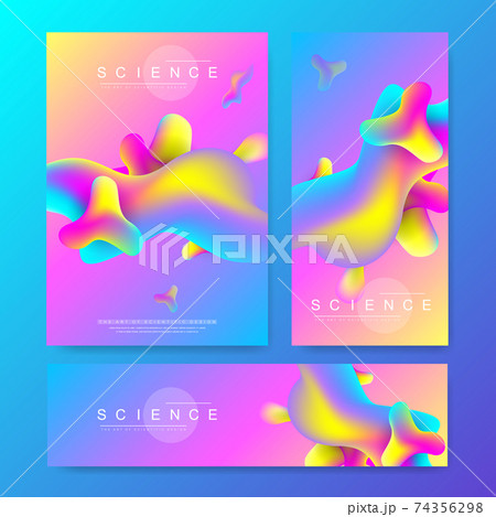Minimal brochure or banners with abstract molecules design. Medical background for banner or flyer. Vector illustration. 74356298