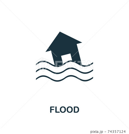 Flood icon. Simple element from natural disaster collection. Creative Flood icon for web design, templates, infographics and more 74357124
