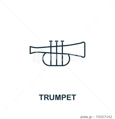 Trumpet Icon From Music Collection Simple Line のイラスト素材