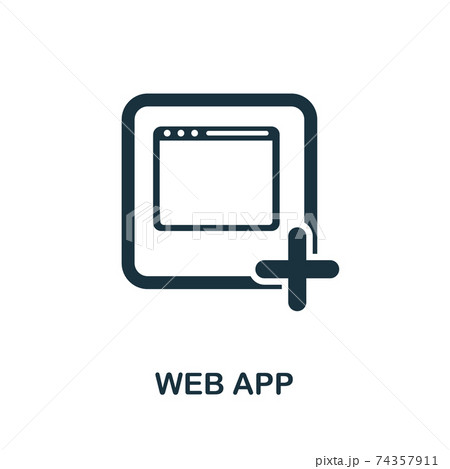 Web App icon from mobile app development collection. Simple line Web App icon for templates, web design and infographics 74357911