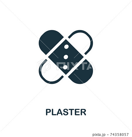 Plaster icon set. Four elements in diferent styles from medicine icons collection. Creative plaster icons filled, outline, colored and flat symbols 74358057