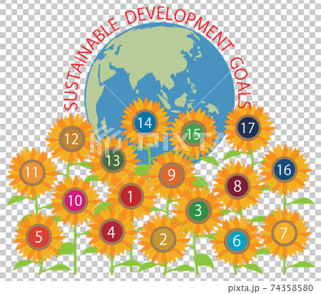 SDGs  17GOALs　ひまわり　満開   74358580