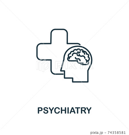 Psychiatry icon. Simple line element Psychiatry symbol for templates, web design and infographics 74358581