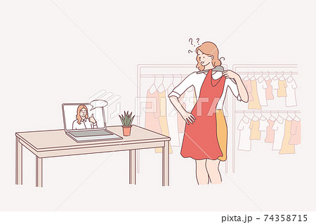 Online stylist, fashion consultation, choosing best apparel concept 74358715