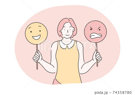Emotions, emoji, different facial expressions concept 74358780