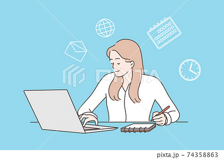 Multitasking, time management and productivity concept 74358863