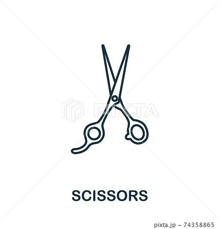 Scissors icon from makeup and beauty collection. Simple line element Scissors symbol for templates, web design and infographics 74358865