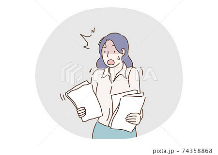 Stress, overwork, overload, burnout, deadline, exhaustion concept 74358868