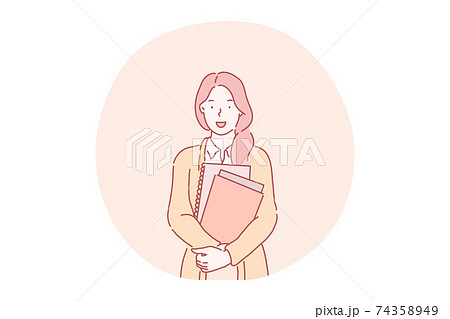 Manager, office worker, student, teacher, assistant, secretary concept. Manager, office worker, student, teacher, assistant, secretary concept. 74358949