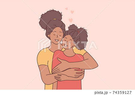 Happy mothers day holiday celebration, love between mother and daughter concept 74359127