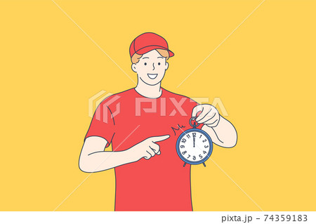 Courier delivery service, being in time concept Courier delivery service, being in time concept 74359183