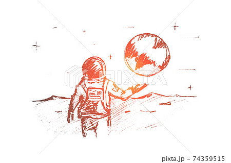 Hand drawn first man on the Moon Hand drawn first man on the Moon 74359515