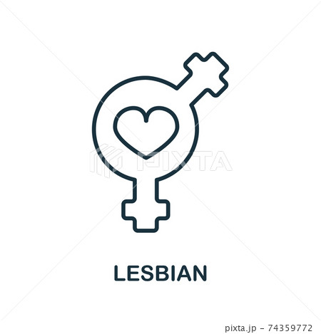 Lesbian Icon From Lgbt Collection Simple Line のイラスト素材