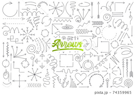 Arrows doodle set with green lettering Arrows doodle set with green lettering 74359965