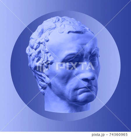 Collage with plaster antique sculpture of human face in a pop art style. Modern creative concept image with ancient statue head. Zine culture. Contemporary art poster. Funky minimalism. Retro design. Collage with plaster antique sculpture of human face in a pop art style. Modern creative concept image with ancient statue head. Zine culture. Contemporary art poster. Funky minimalism. Retro design. 74360965