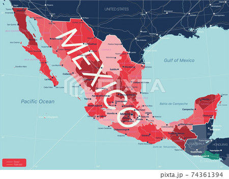 Mexico country detailed editable map Mexico country detailed editable map 74361394