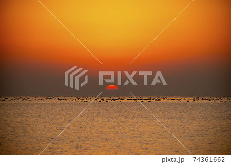 海 夕焼け 日の出 74361662