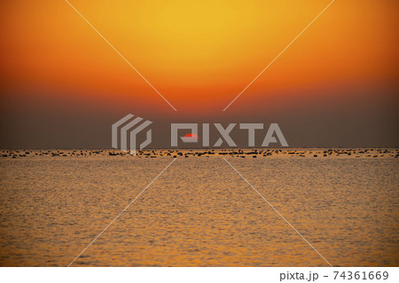 海 夕焼け 日の出 74361669