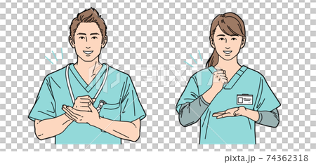 人物イラスト 看護師 男女 正体 74362318