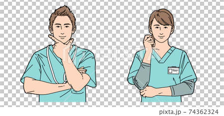 Person illustration nurse male and female identity Person illustration nurse male and female identity 74362324