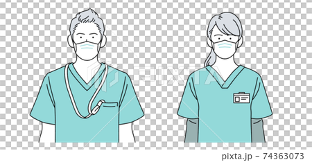 Person illustration nurse male and female identity wearing mask simple nurse aid Person illustration nurse male and female identity wearing mask simple nurse aid 74363073
