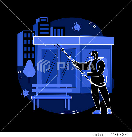 Public place sanitizing abstract concept vector illustration. Public place sanitizing abstract concept vector illustration. 74363076