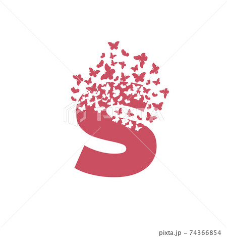 The letter S dispersing into a cloud of butterflies and moths 74366854