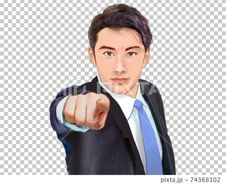 指を差すビジネスマン 74368102