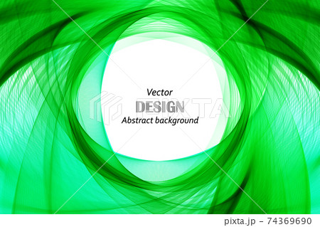 Abstract background, poster design element with green circles waves vector on white background 74369690