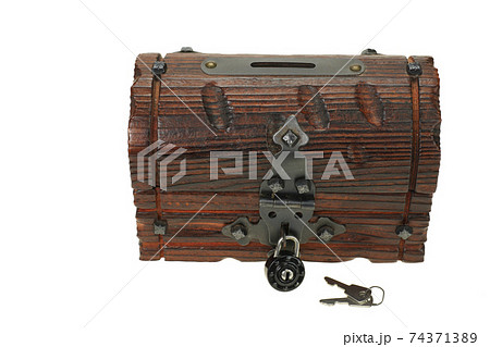 鍵付き貯金箱 宝箱 鍵付き貯金箱 宝箱 74371389